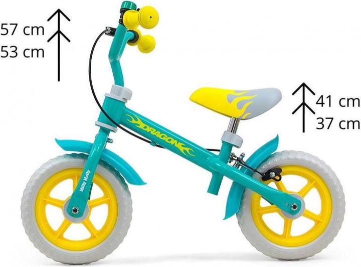 Produktbild Mally Balance bike Milly Dragon with brakes, Mint (10")