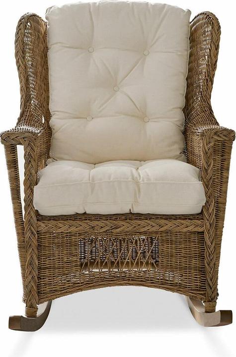 Produktbild Loberon Schaukelstuhl Jeveren braun/weiss