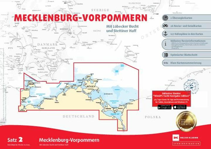 Actual product image Sportbootkarten Satz 2: Mecklenburg-Vorpommern (Ausgabe 2025)