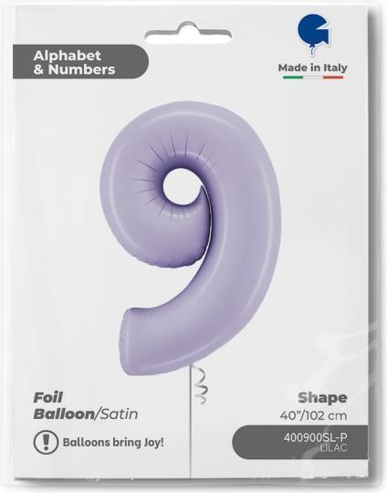 Produktbild Grabo Maxi Folienballon Zahl 9 lavendel satin