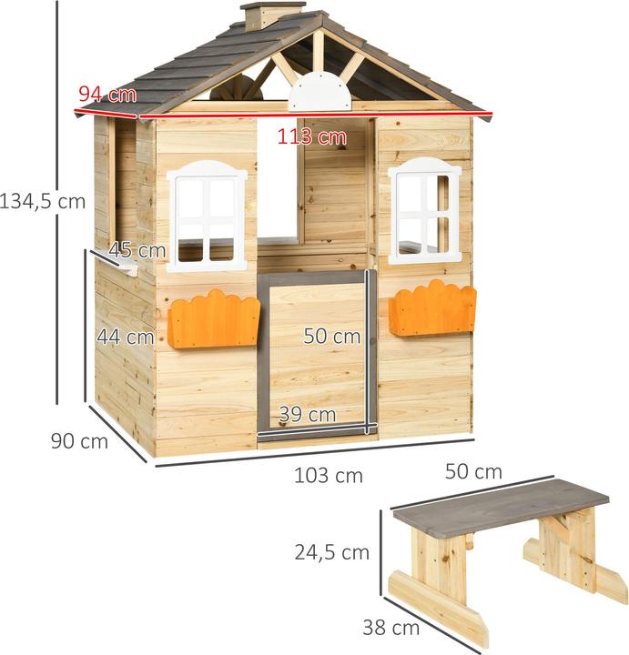 Immagine prodotto Outsunny Casetta per bambini con portavaso