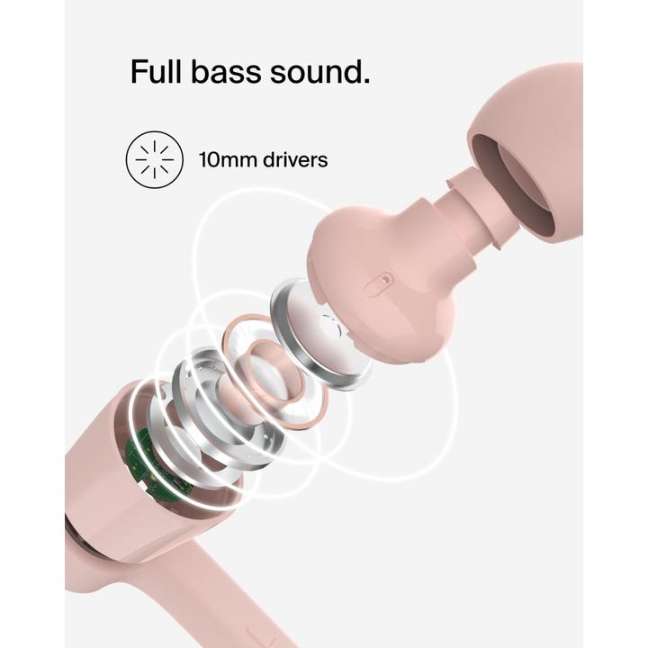 Actual product image Belkin Rockstar in-ear headphones cable, USB-C, pink G3H0002hqPKV2 (NC, Cable)