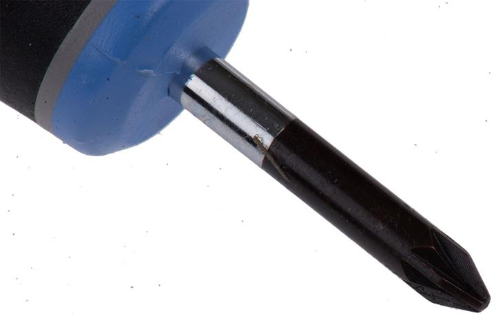 Actual product image Bahco ERGO Pozidriv screwdriver with short rubber handle, PZ1 x 25 mm (Pozidriv cross recess (PZ))
