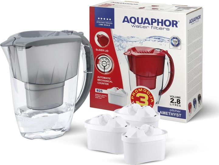 Aquaphor Caraffa filtrante Amethyst 2,8 l + 3 inserti (colore grigio)