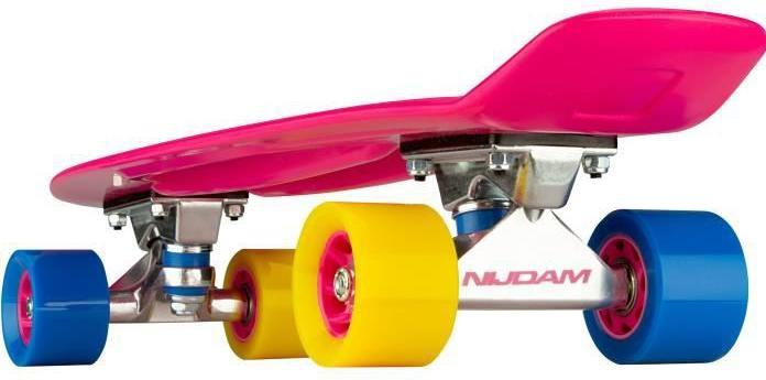Actual product image Sko Plastic skateboard NIJDAM PUNKY POWER N30BA05 Fuchsia/Yellow/Blue (5.91")