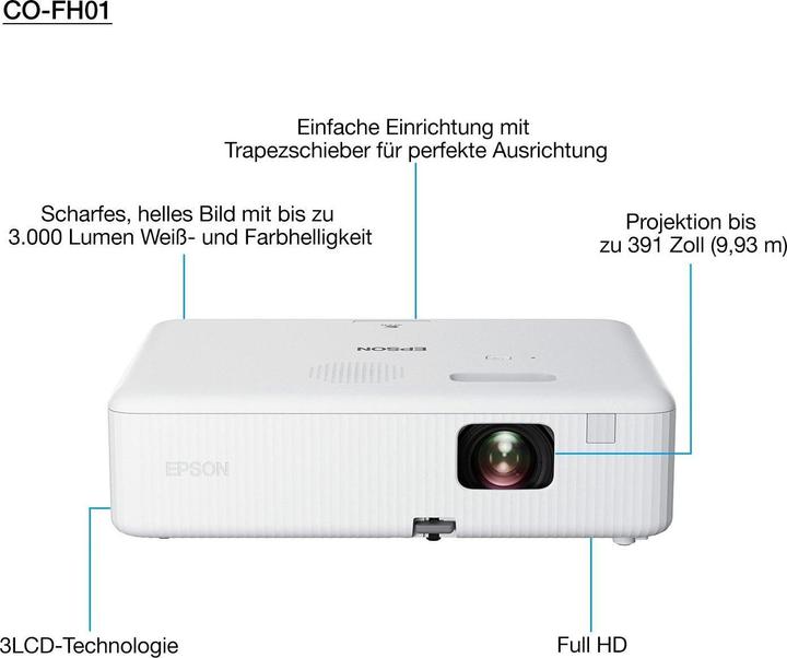 Immagine prodotto Epson CO-FH01 (Full HD, 3000 lm, 1.19 - 1.61:1)