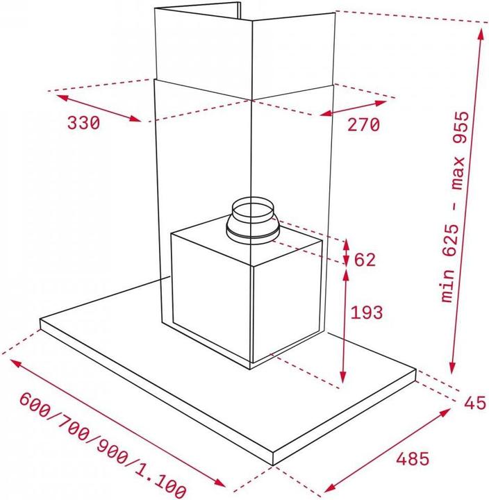 Produktbild Teka Flue Chimney DLH 686 T is flowing (Wandhaube)