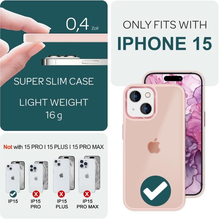 Image du produit Nalia Étui hybride Matt Transparent Frosted (Apple iPhone 15)