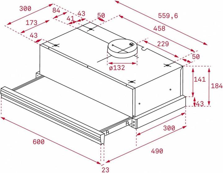 Actual product image Teka Flowing CNL 6415 Plus white telescopic cover (Hut ventilator)