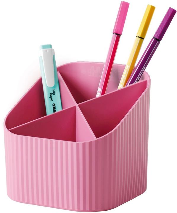 Actual product image Han Pencil holder Re-X-LOOP, pink 4 compartments, 100% recycled eco-plastic