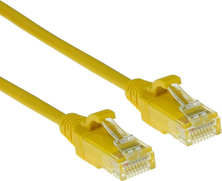 Actual product image Yellow 3 meter LSZH U/UTP CAT6 datacenter slimline patch cable snagless with RJ45 connectors (U/UTP, CAT6, 3 m)