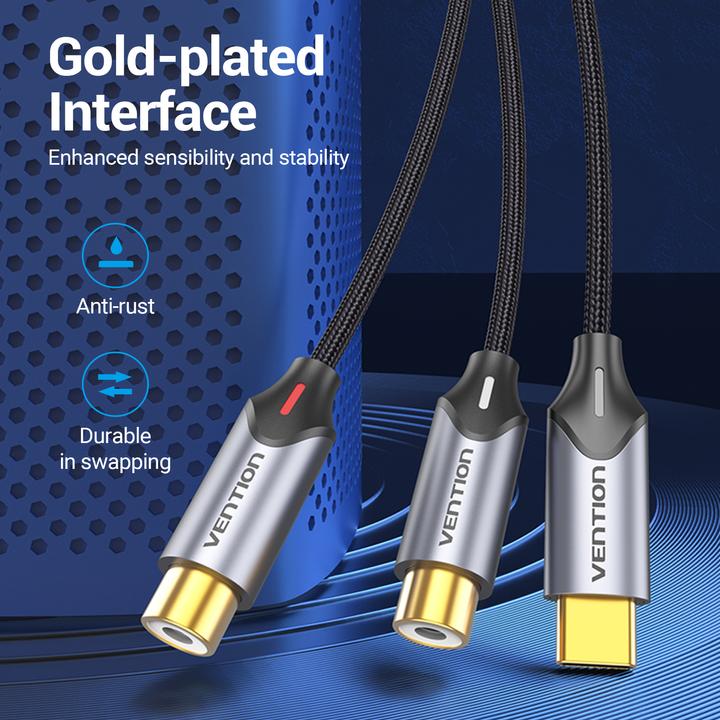 Produktbild Vention USB-C auf 2-Chich Kupplung (1.50 m)