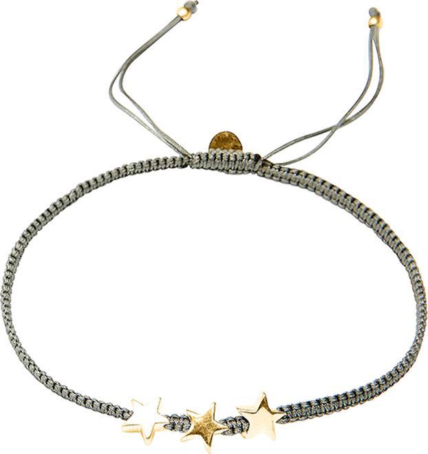 Produktbild Leyda Armband Stern (21 cm, Silber 925, vergoldet 750 / 18 K Gold, Baumwolle)