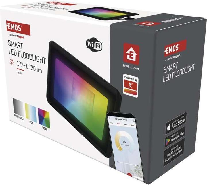 Actual product image Emos GOSMART LED Strahler 20W, 1720lm, RGB+CCT,IP65 (1720 lm)