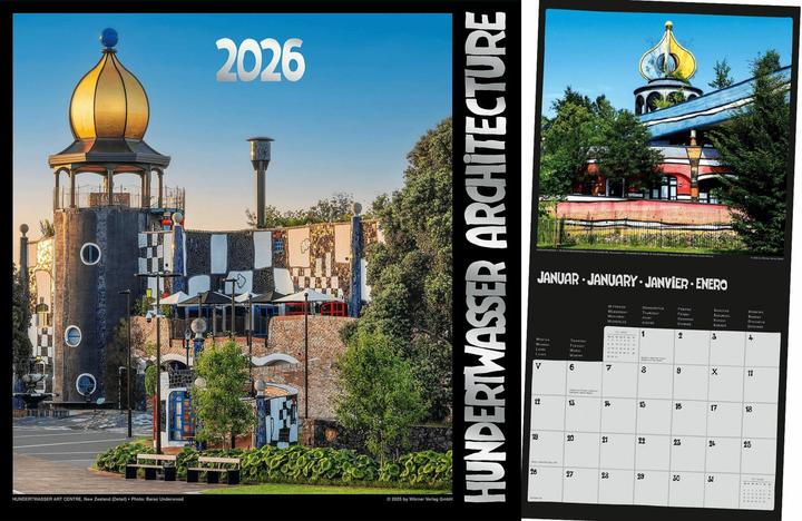 Actual product image Hundertwasser Broschrenkalender Architektur 2026 (30 x 30 cm, Hardcover, French, English)