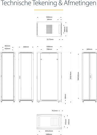 Actual product image StarTech Mount Your Server Or Networking Equipment In This 42u Server Cabinet - 42u Rack (42 RU, 19 inch rack)