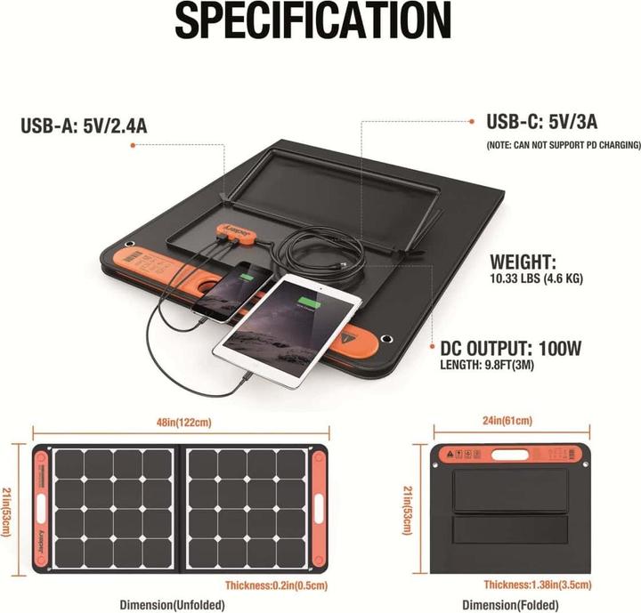 Produktbild Jackery SolarSaga (100 W, 4.69 kg)