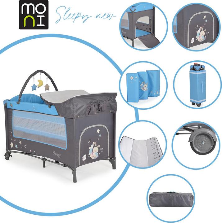 Produktbild Moni Reisebett Sleepy mit Rollen