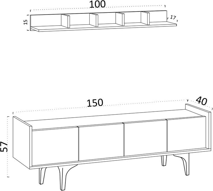 Immagine prodotto Kalune Design Antoine (150 x 40 x 57 cm)