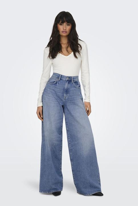 Actual product image Only Wide leg cut High waist jeans Wide cut jeans (28)
