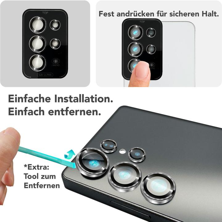 Actual product image Nalia Focus.Pro CLX - Kameraschutz Linsenglas Reflexionsfrei - Camera Lens Protector (1 Piece, Samsung Galaxy S25 Ultra)