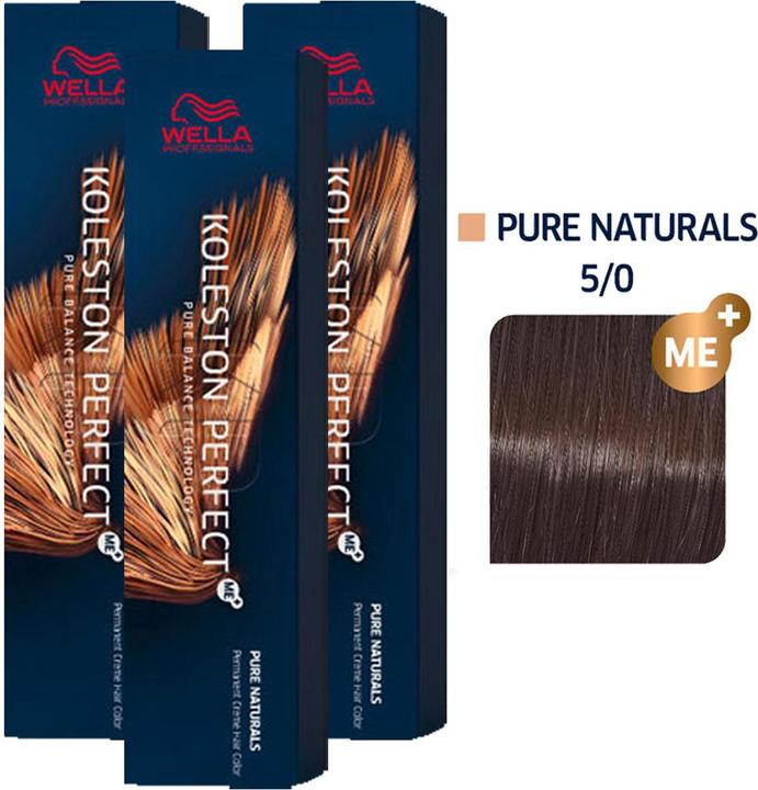 Produktbild Wella Koleston Perfect ME+ Pure Naturals 3er Set 5/0 Hellbraun (5/0)