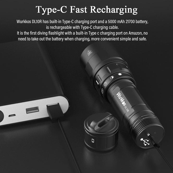 Image du produit Wurkkos Lampe de plongée (14 cm, 4500 lm)
