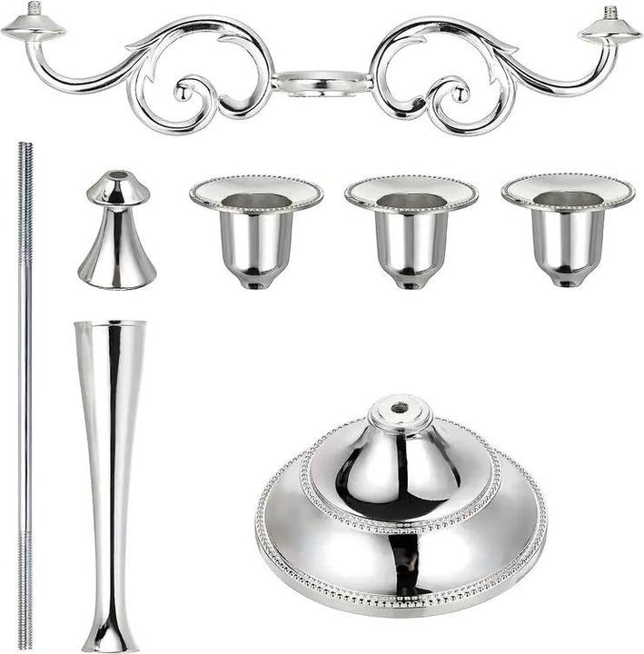 Immagine prodotto Cbx Kerzenständer 3 Köpfe, Kerzenleuchter 3-armig, Kerzenhalter Silber