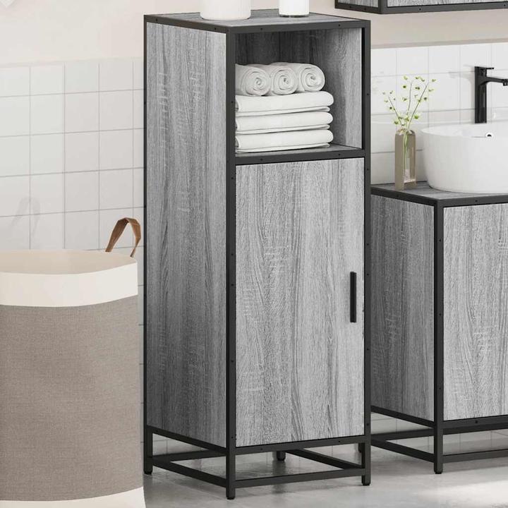 Produktbild VidaXL Badschrank Grau Sonoma 35x37,5x100 cm Holzwerkstoff