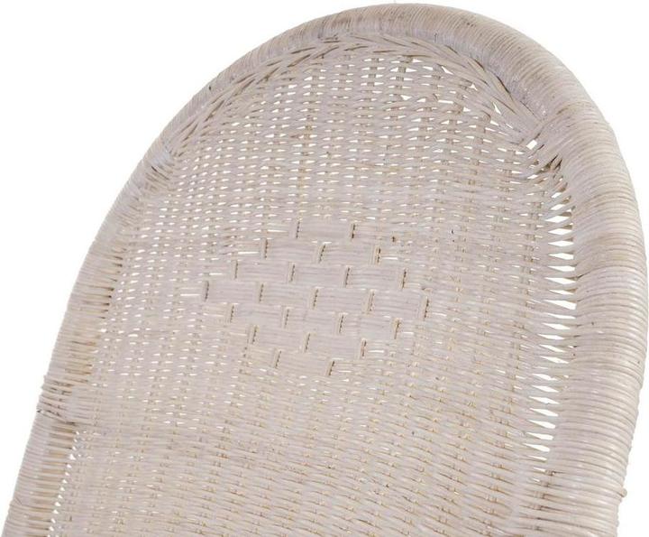 Produktbild Swisshandel24 Schaukelstuhl, Schwingsessel Rattansessel, weiss - Auflage creme