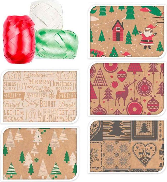 Produktbild No Name Geschenkpapier Kraft Set (Geschenkband, 11 x)