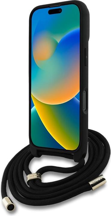 Productafbeelding Guess 4G Big Logo Cord Stap Crossbody für Apple iPhone 16 Pro - black (Apple iPhone 16 Pro)
