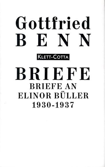 Produktbild Briefe an Elinor Büller-Klinkowström 1930-1937 (Briefe) (Deutsch, Gottfried Benn, 1992)