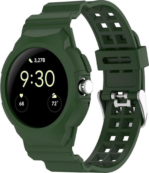 Actual product image Techsuit - Watchband (W065) - Google Pixel Watch / Watch 2 / Watch 3 41mm - Green (Silicone, Watch 2)