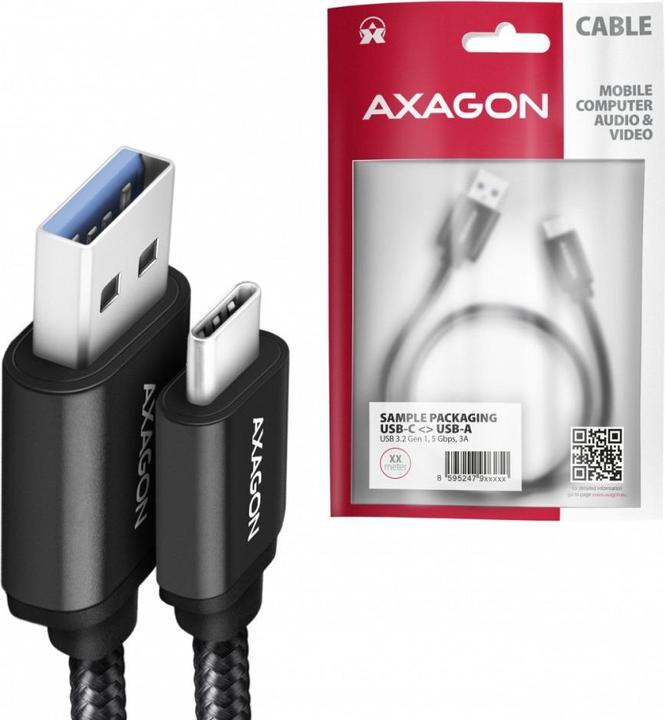 Actual product image Axagon USB A — USB C (2 m, USB 3.2 Gen 1)
