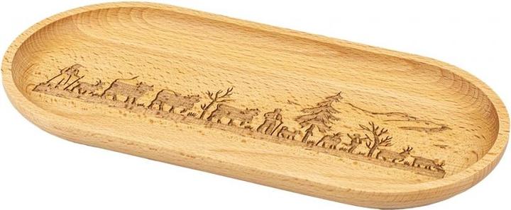 Actual product image Kadastar Holzteller ovalAlpaufzug Familie, klein, Buche, 25 x 12 cm