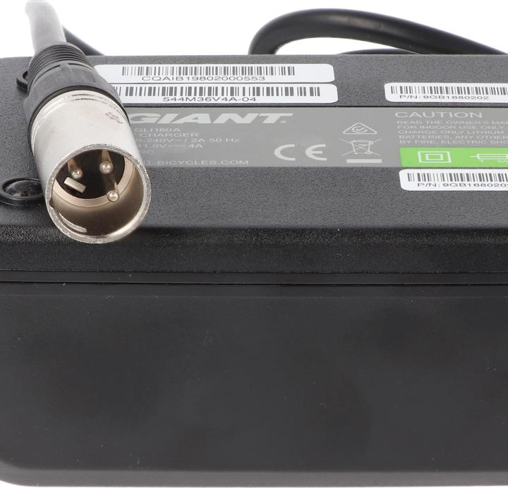 Actual product image Giant XLR 3-pole quick charger 36V 4A XLR 3-pole / CAN bus 544M36V4AGLI180-10V 9gb1680202 (E-bike charger)