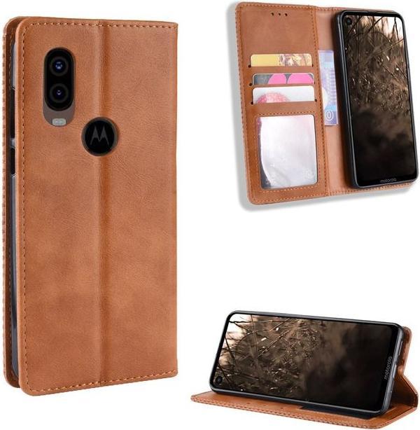 Produktbild MU Style Vintage Style Leder Bookcover Hülle (Motorola One Vision)