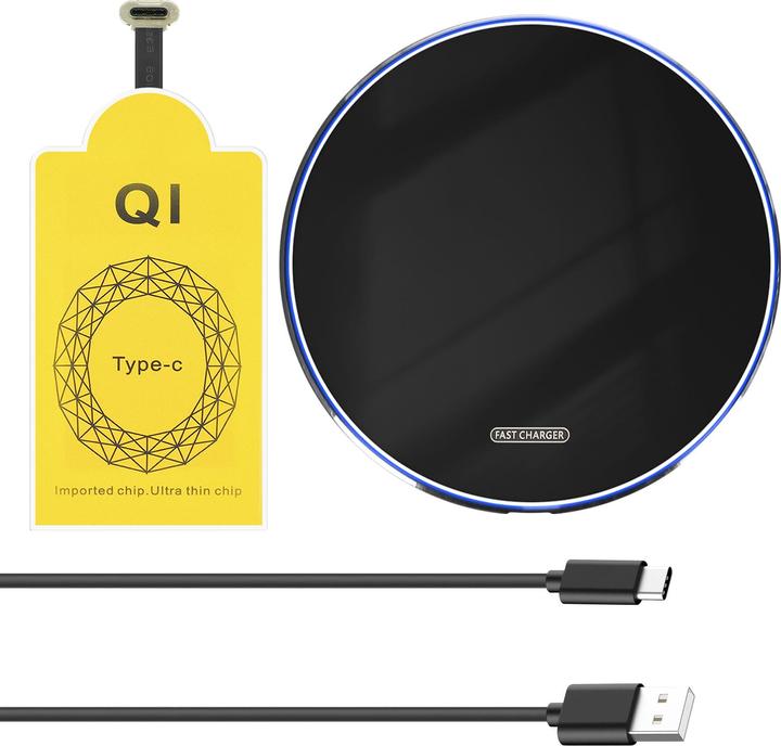 Actual product image Avizar QI charger + USB-C QI charging receiver (5 W)