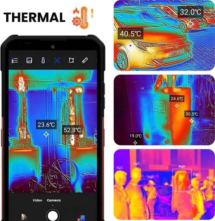 Actual product image Myphone Construction 2 Thermal 5G (256 GB, Black / Orange, 6.58", 108 Mpx, 5G)