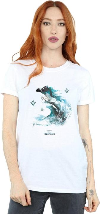 Actual product image Disney Womens/Ladies Frozen 2 Elsa With Nokk The Water Spirit Cotton Boyfriend T-Shirt (5XL)