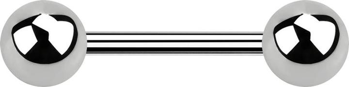 Image du produit Star Piercing Barbell femelle argent avec deux billes (Titane G23, sans laiton)