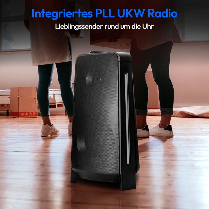 Actual product image Medion MD 43552 Party speaker black (4 h, Electrical connection, Rechargeable battery operated)