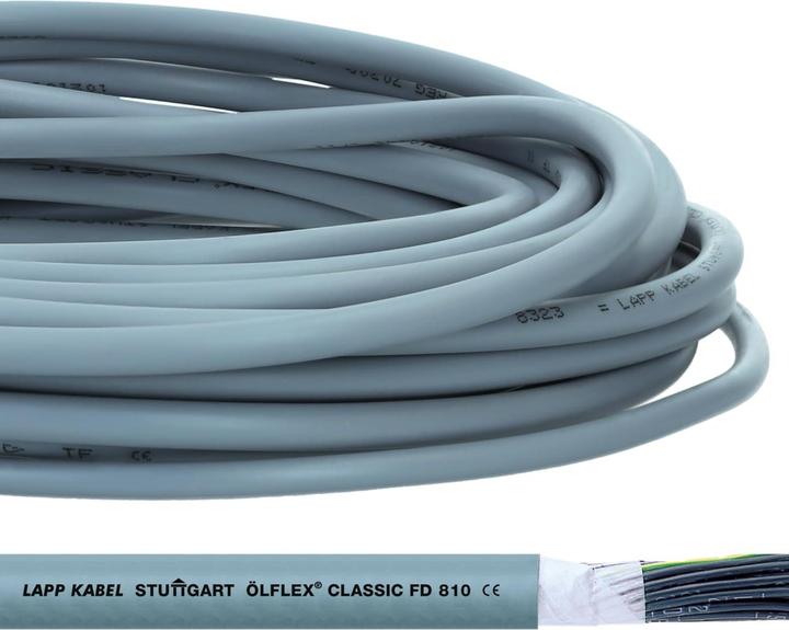 Immagine prodotto Lapp 10 Meter 0026100 ÖLFLEX CLASSIC FD 810 Steuerleitung 2x0,5 mm² grau I hochflexible Schleppkette (10 m)