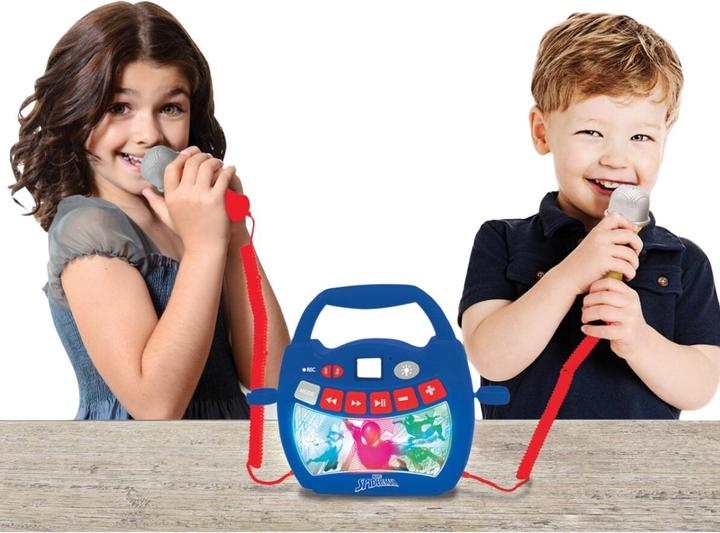 Produktbild Lexibook MP320SPZ Spider-Man-Tragbarer digitaler Karaoke-Player für Kinder-Mikrofone, Lichteffekte