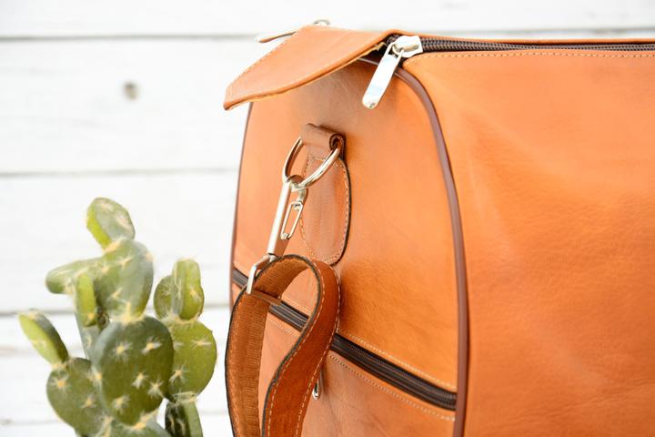 Immagine prodotto Only-Bags.Store Borsone in pelle di cammello, borsa da viaggio marrone chiaro, borsa da viaggio weekender