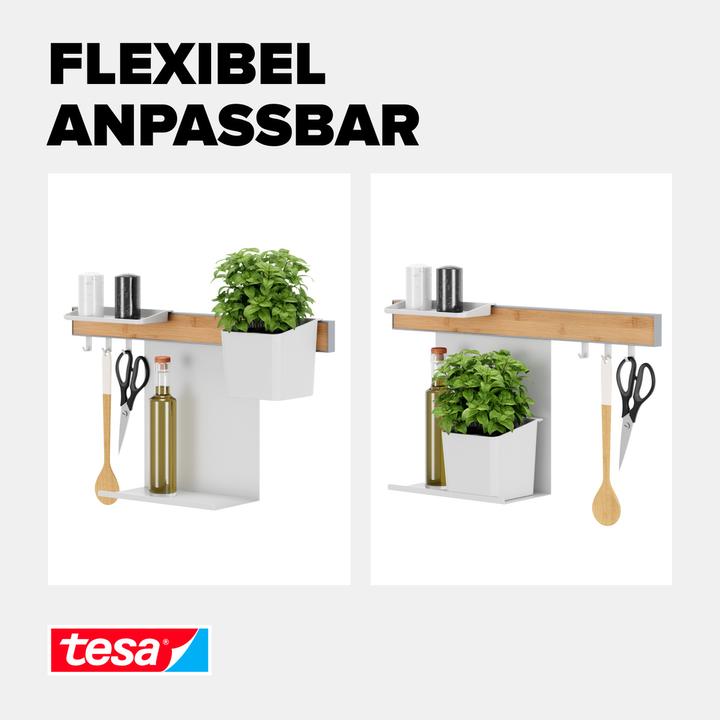 Actual product image tesa Kitchen organiser combi set S for gluing, installation without drilling