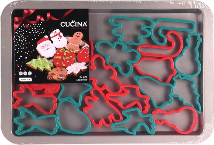 La Cucina Cookie cutters with baking tray Christmas, 22pcs.