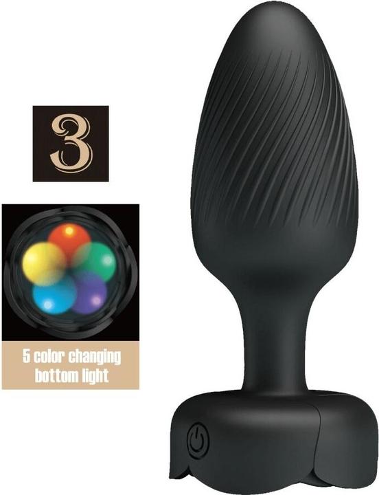 Actual product image Pretty Love - Osborn Anal Plug Mit LED Licht Schwarz 9,8 cm