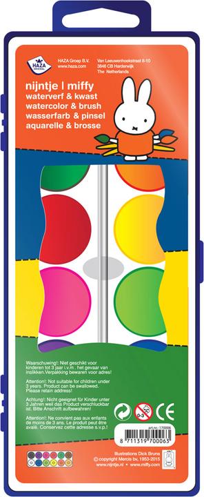 Image du produit Haza Witbaard Palette aquarelle Miffy (Multicolore)